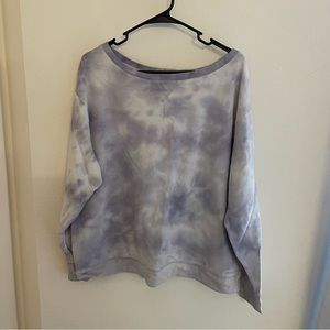Waffle Knit Purple tie dye crew neck long sleeve